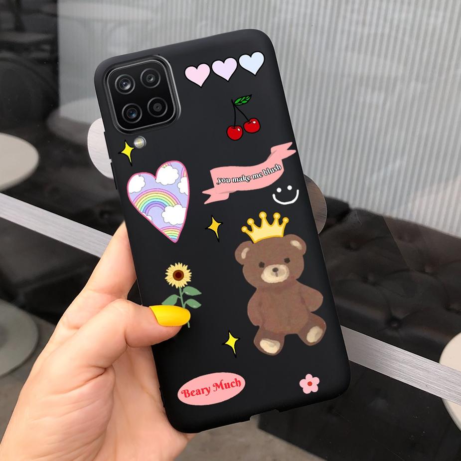 Für Samsung Galaxy A12 Hülle M12 F12 Cue Süßigkeiten Bemalte Abdeckung Weiche Silikon Handyhülle Für Samsung A12 M 12 GalaxyA12 Coque Bumper