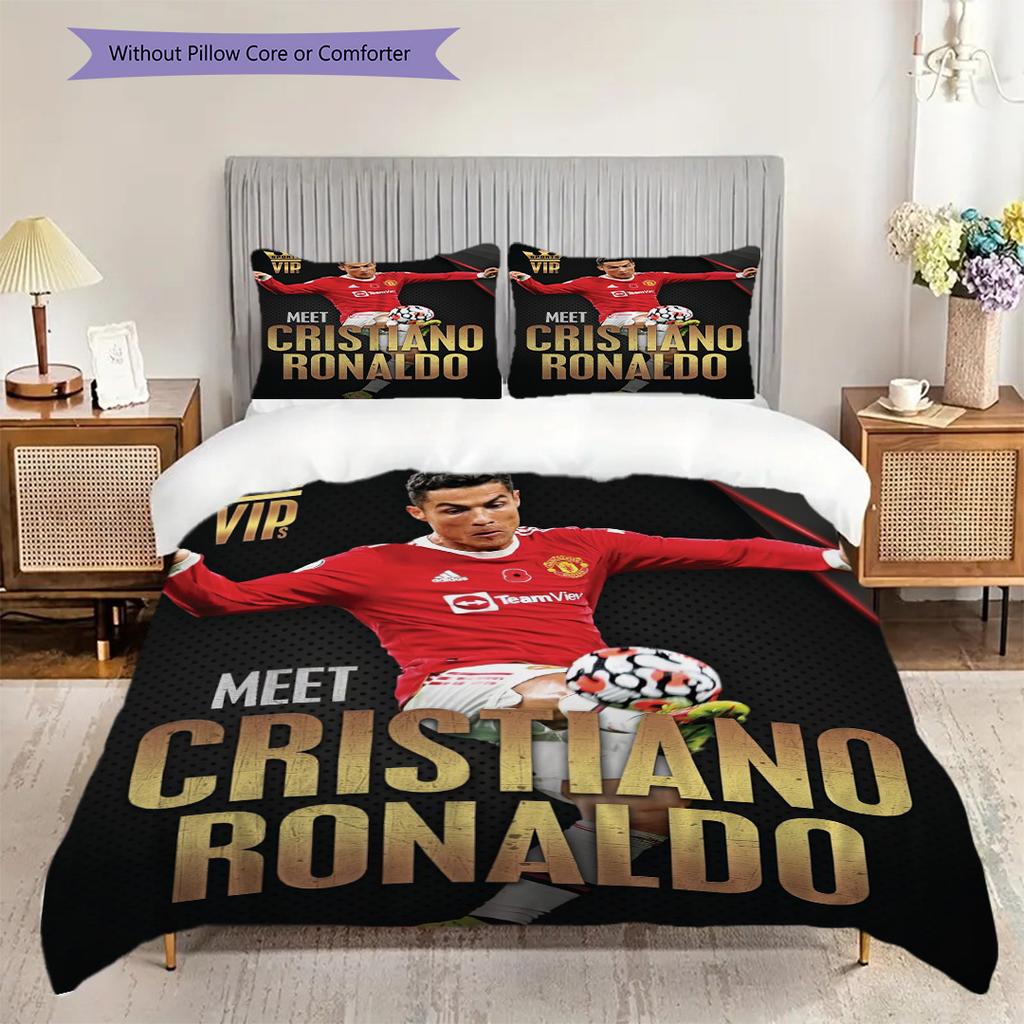 Cristiano Ronaldo Manchester Legacy Threepiece Set Without Core 1 Duvet Cover 2 Pillowcase Without Core Soft And Comfortable Bedding Set