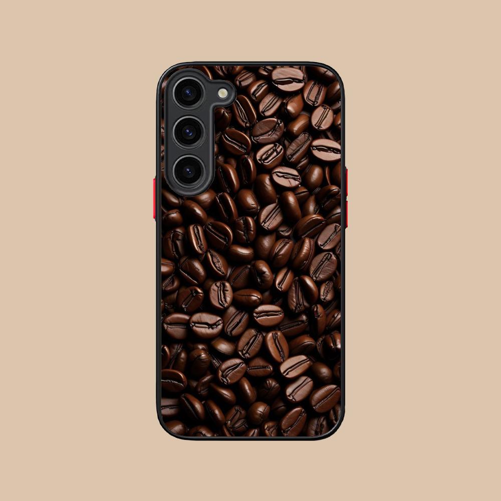 Coffee Beans Silicone Mobile Phone Case for Samsung Galaxy S26 S25 S24 S23 S22 S21 Plus FE Ultra Colorful Cover