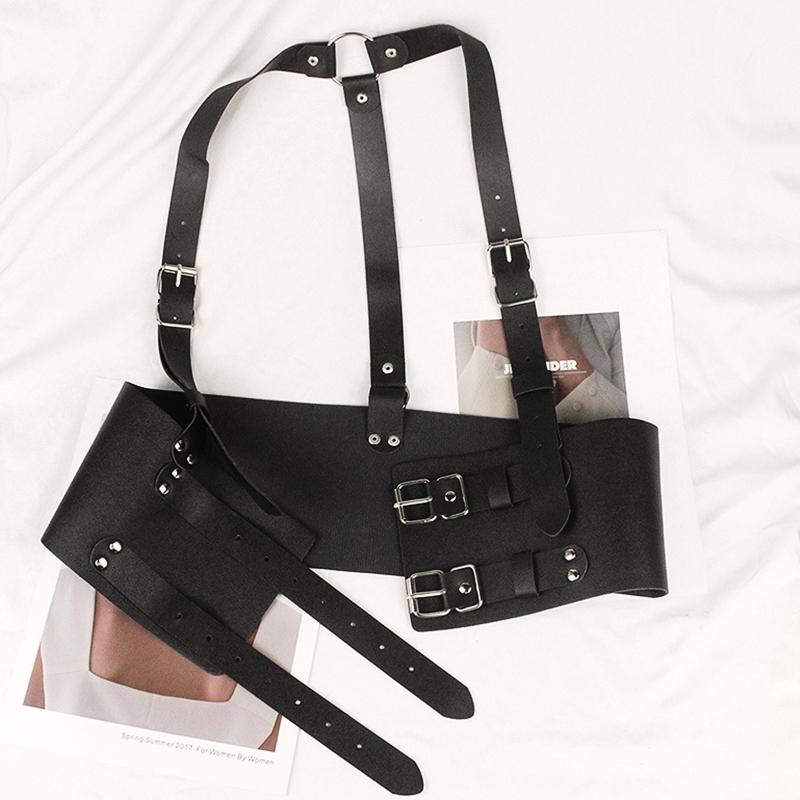 Harness Waist Belt Punk Leather Harness Belt Underbust Corset Top With Strap Leather Suspender Belt Clubwear To Wear Out