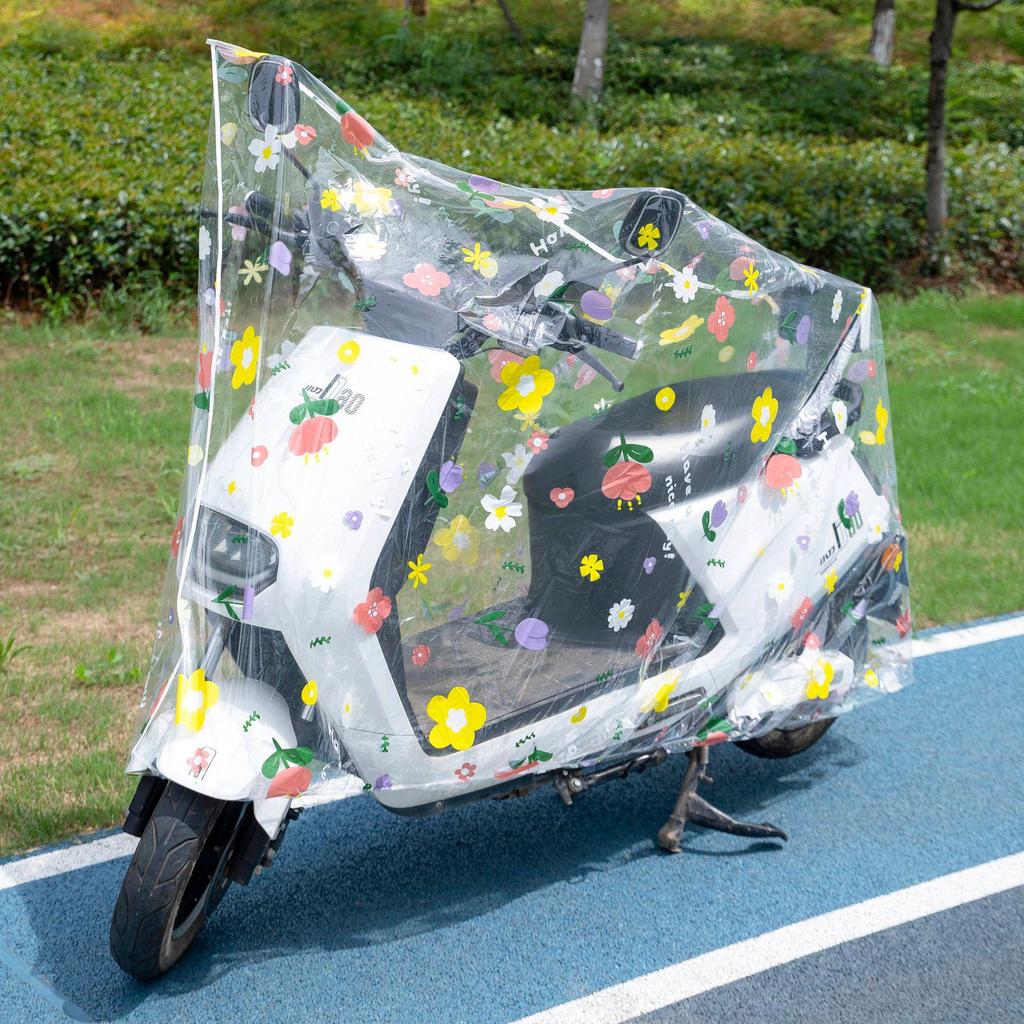 Douyin Popular Electric Vehicle & Bicycle Rain/Dust/Frost Cover with Cartoon Flower Design