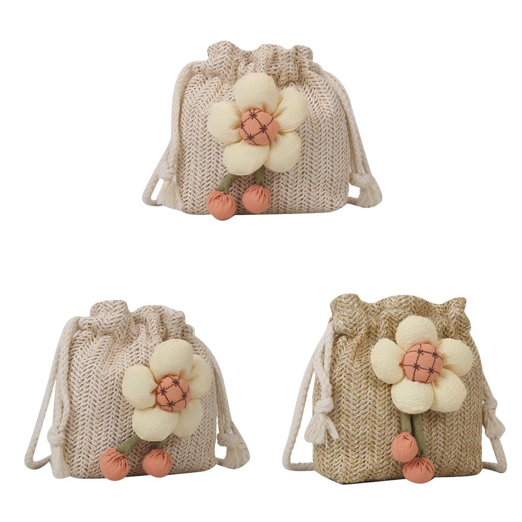 Minimalist Woven Straw Bucket Bag For Women With Drawstring Closure Perfect For Summer Casual Outings
