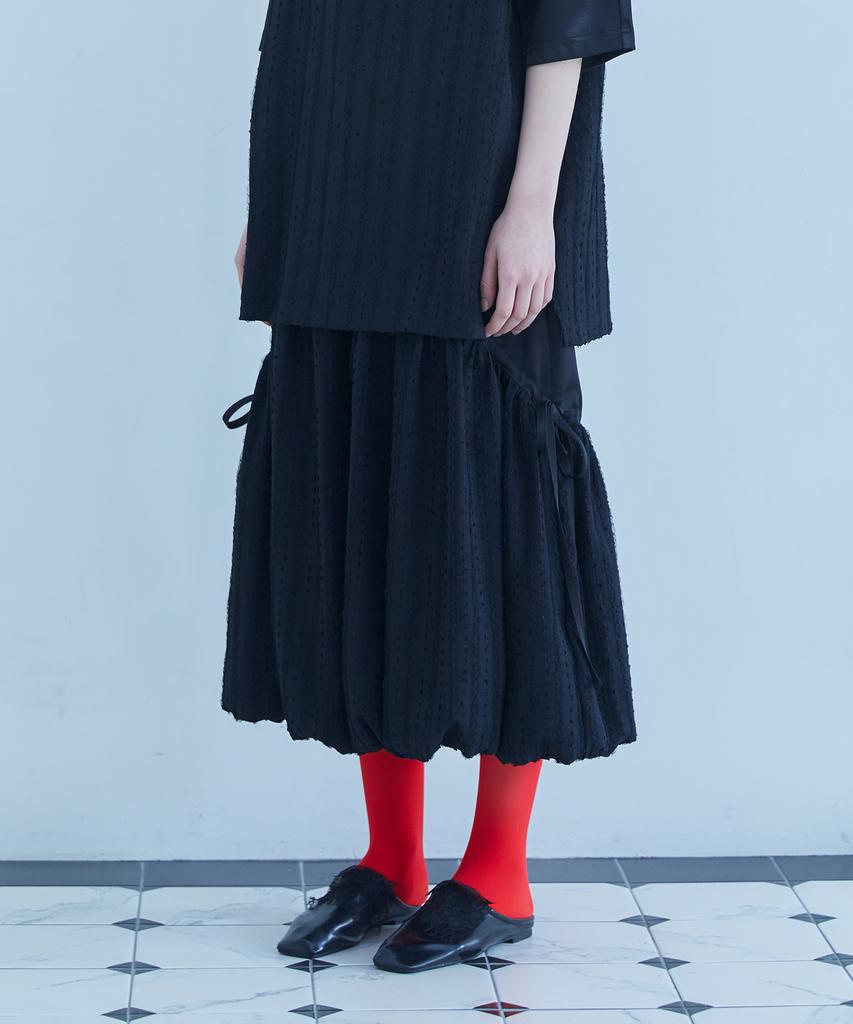Telelu Balloon Trimming Skirt Black