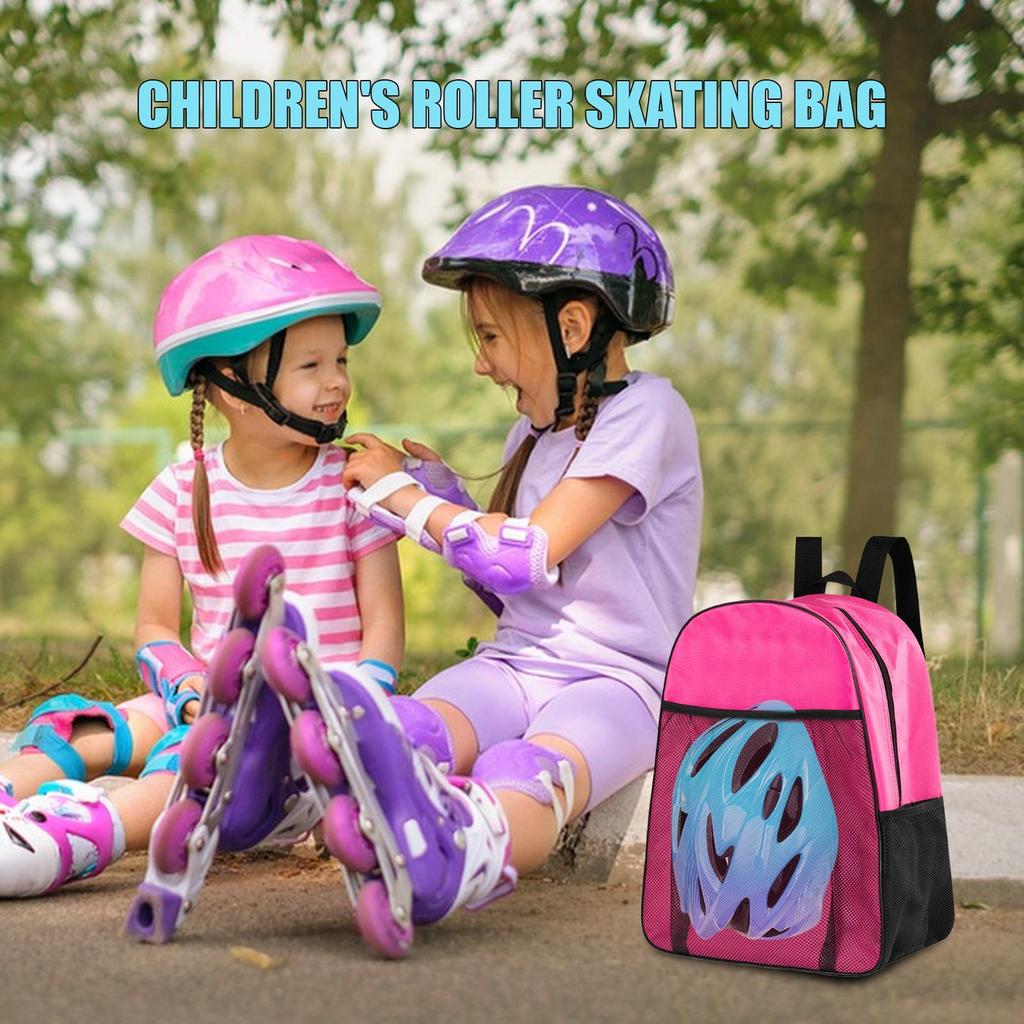 Portable Roller Skates Bag Ice Hockey Backpack Multi-functional Children Roller Skate Safety Harness Bag Hockey Accessories