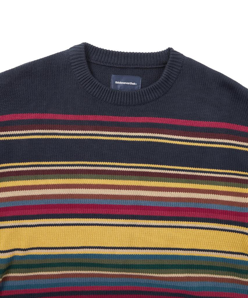 THISISNEVERTHAT Multi Striped Sweater Navy/Yellow