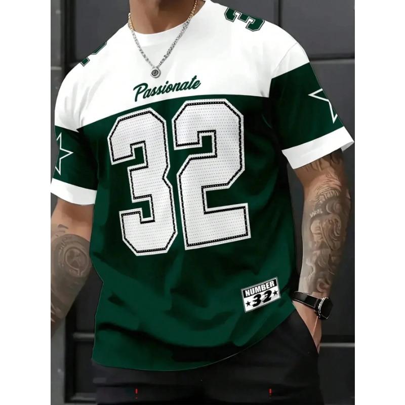 Camiseta Casual de Verano para Hombre con Estampado Digital, Cuello Redondo y Manga Corta, Tejido Cómodo, Transpirable y de Secado Rápido