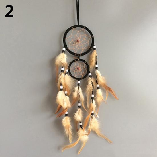 Double Circle Dream Catcher with Feathers Hanging Decoration Bedroom Ornament