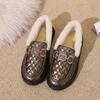 Winter velvet non-slip beanie shoes women's flat bottom one pedal fashion warm soft sole pregnant women snow boots cotton shoes