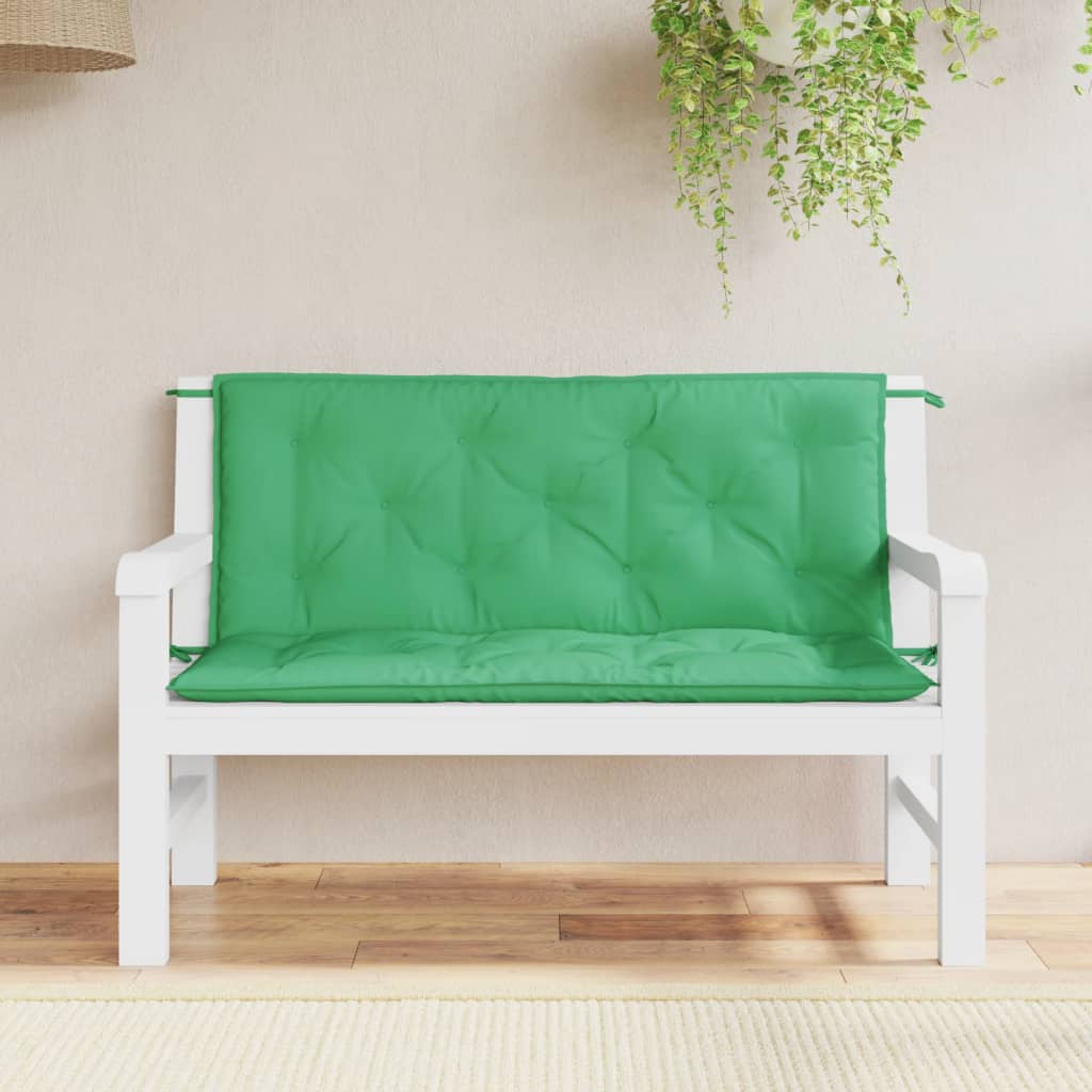 Garden Bench Cushions 2 Pcs Green 120 X 50 X 7 Cm Oxford Fabric