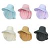 Adjustable Sunshade Shawl Cap Face Cover Picking Tea Hat Sun Hat Shawl Mask Hat  Women