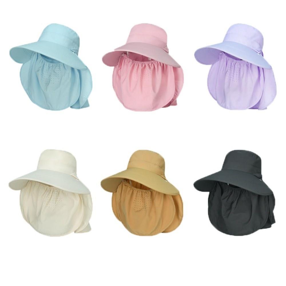 Adjustable Sunshade Shawl Cap Face Cover Picking Tea Hat Sun Hat Shawl Mask Hat  Women