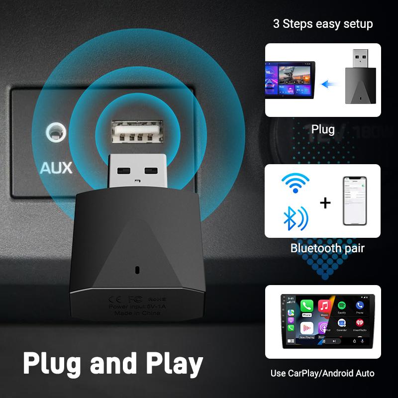 2in1 Smart Mini Box Wireless Carplay Adapter Android Auto 2025 New Upgraded Box WIFI BT Auto Connect For Toyota Volvo FIAT Benz