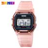 SKMEI 2056 LED Men Sport Square Mirror Face Silicone Women Digital Wristwatch Electronic Alarm Clock Reloj Hombre Unisex Watches