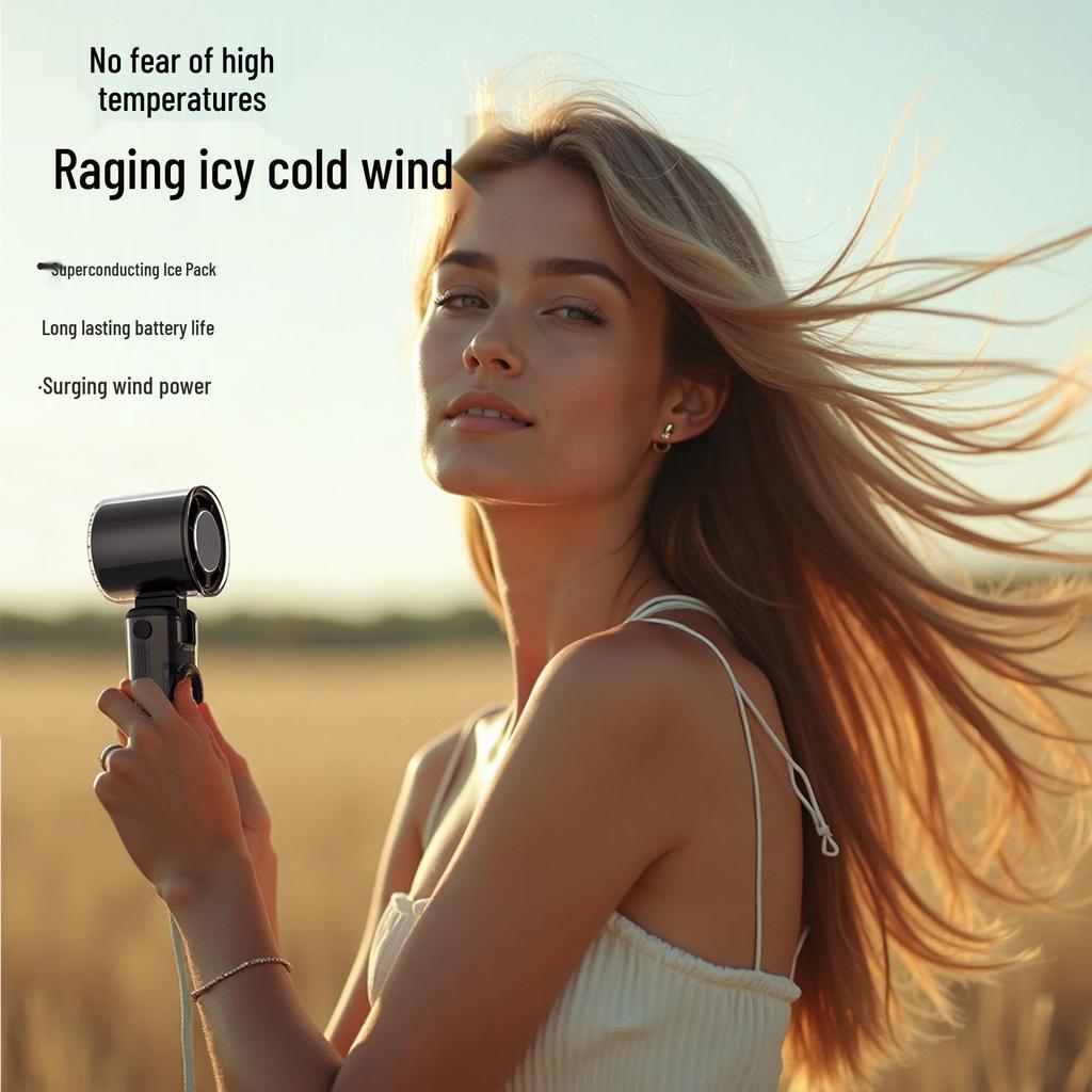 Mecha Style Transparent Portable Mini Handheld Fan for Outdoor Cooling