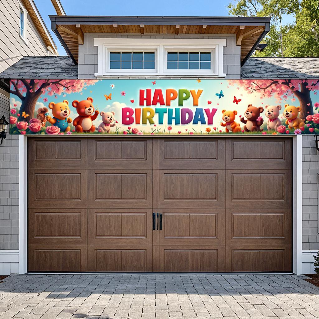 Reusable Kids birthday backdrop Cheerful Foldable Lightweight Party banner Interactive Kids party decoration for Gathering