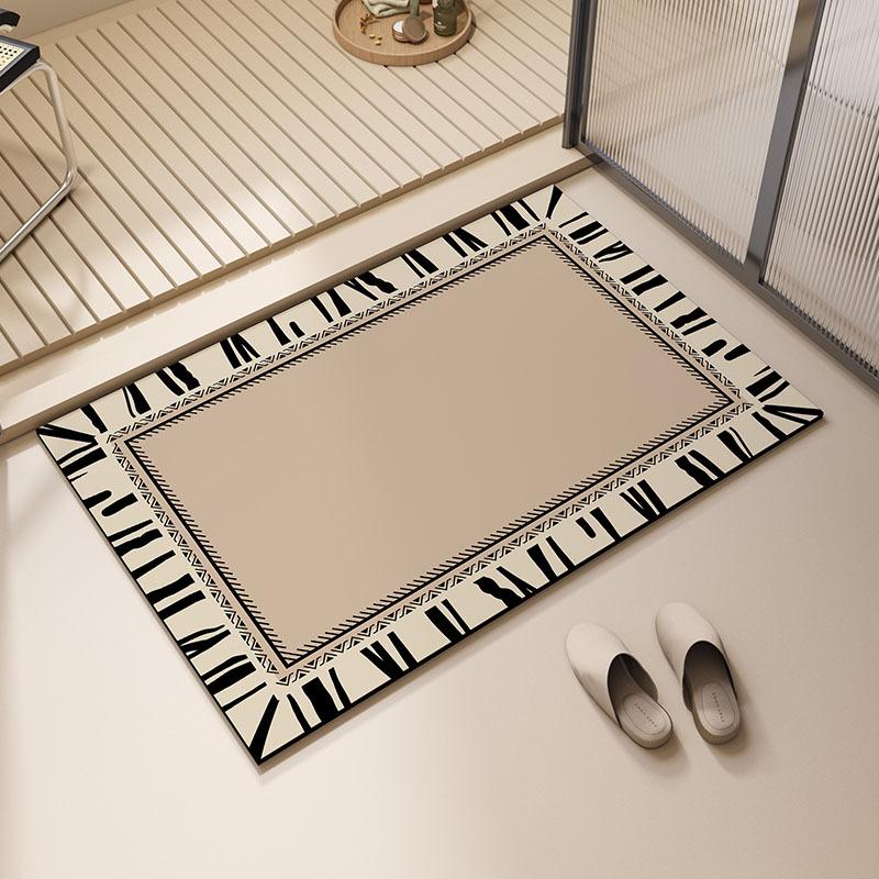Wasabi-wind Bathroom Diatom Mud Floor Mat Household Water Absorption Quick-drying Floor Mat Toilet Bathroom Door Easy-to-maintenance Floor Mat