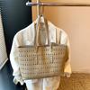 Summer simple hollow retro beach vacation tote bag new large-capacity shoulder bag