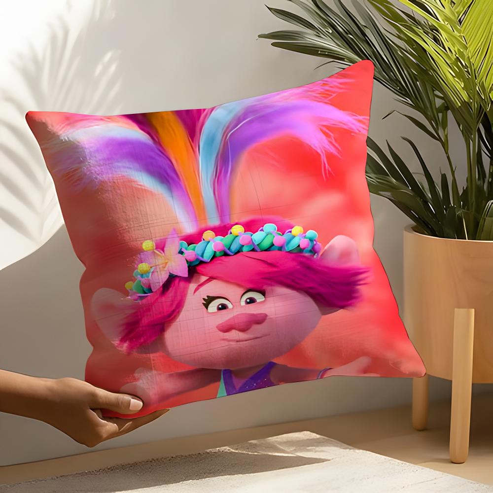 Cute Trolls Pillow Case Linen Cushion Covers For Decorative Sofa Home Pillows Case Car Chair Pillows Cases