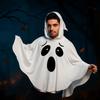 White Halloween Cloak Cape Black Eye Ghost Cosplay Costume Creative Design Pumpkin Cloak  Women