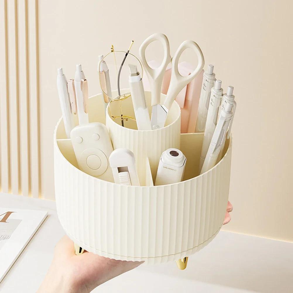 New Large Capacity 360 Rotating Makeup Organizer Desktop Cosmetic Storage Box Lipstick Makeup Brush Pen Holder for Bathroom