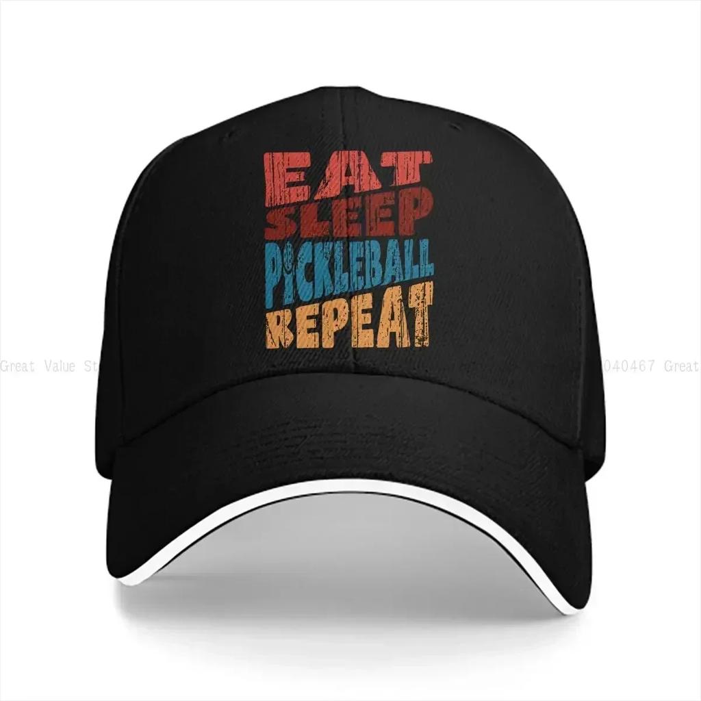 Eat Sleep Pickleball Repeat Baseball Caps Peaked Cap Pickleball Sports Sun Shade Hats for Men Women