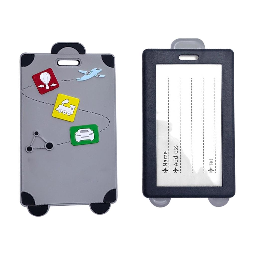 Soft Silicone Luggage Tag Durable Suitcase ID Tag with Clear Address Window and Secure Attachment for Travel Bags and Suitcases