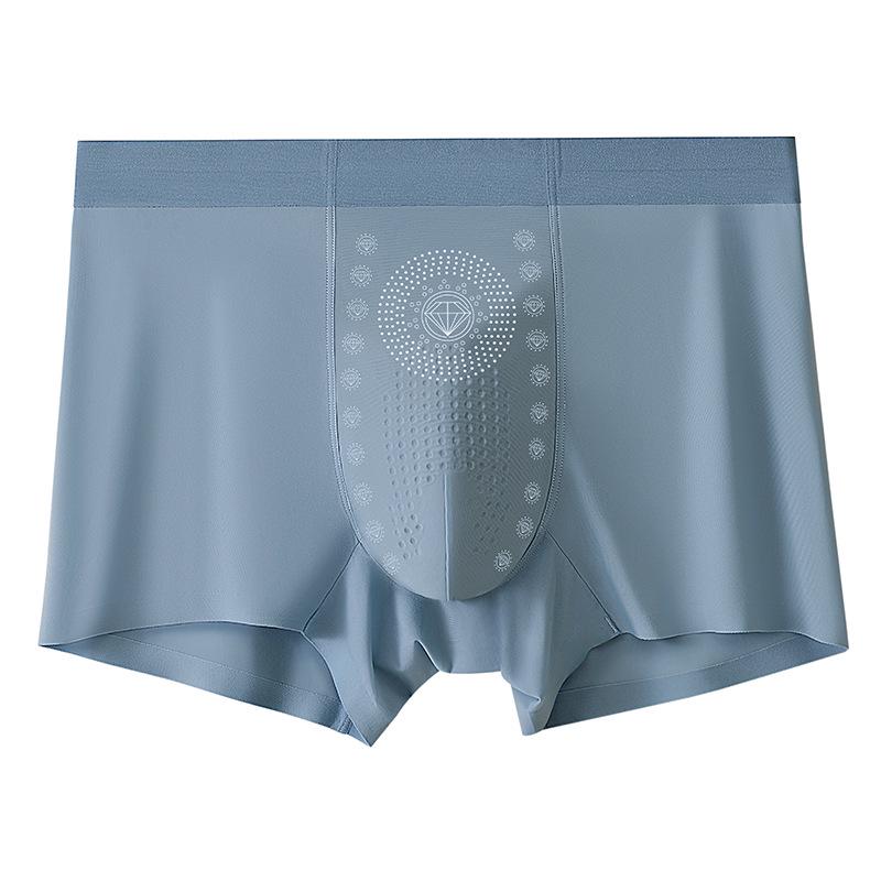 Ice Silk Seamless Antibacterial Men's Boxer Shorts - Comfortable Summer Wear for Boys & Men