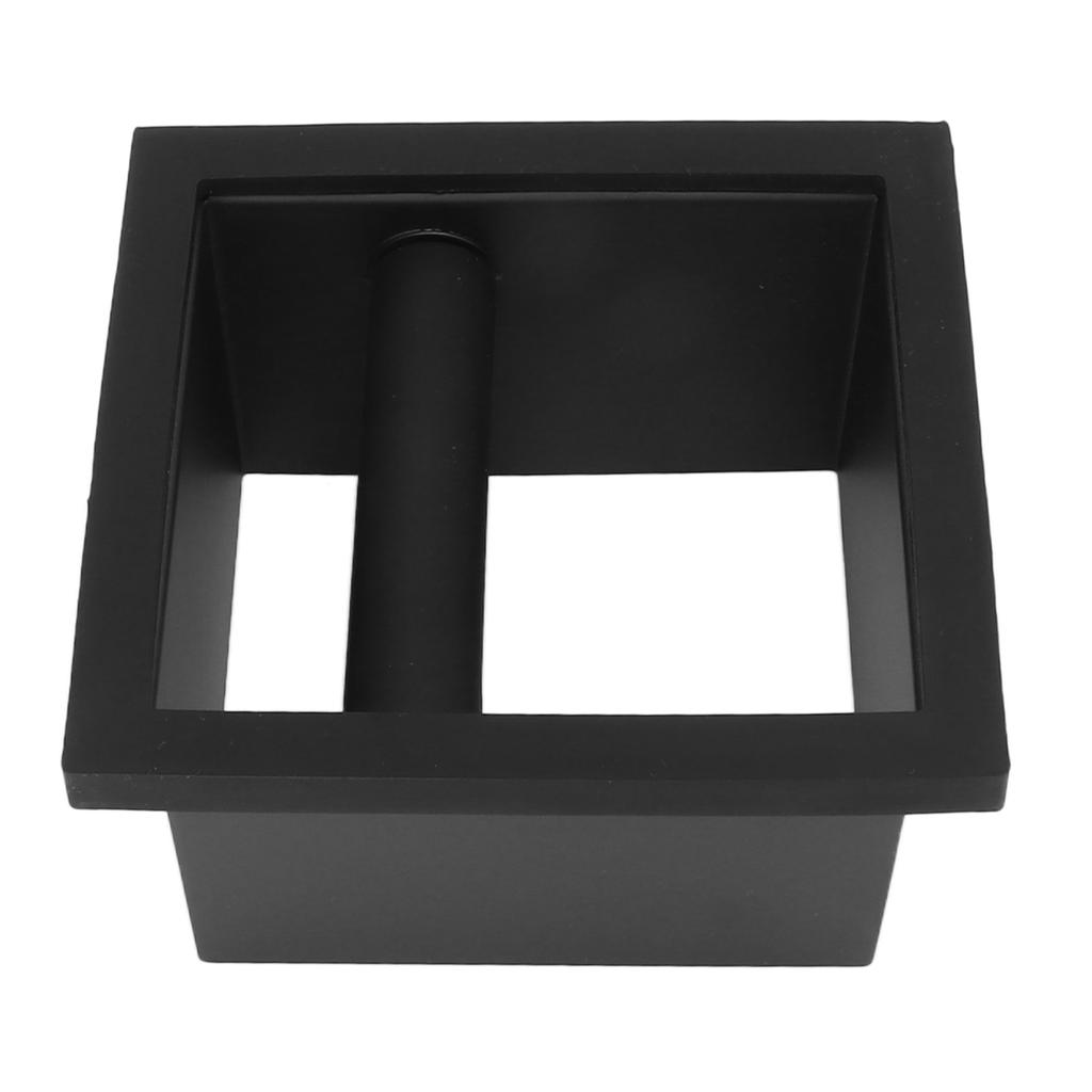 Coffee Ground Knock Box Square Bottomless Black Rubber PTFE Steel Residue Box for Cafe