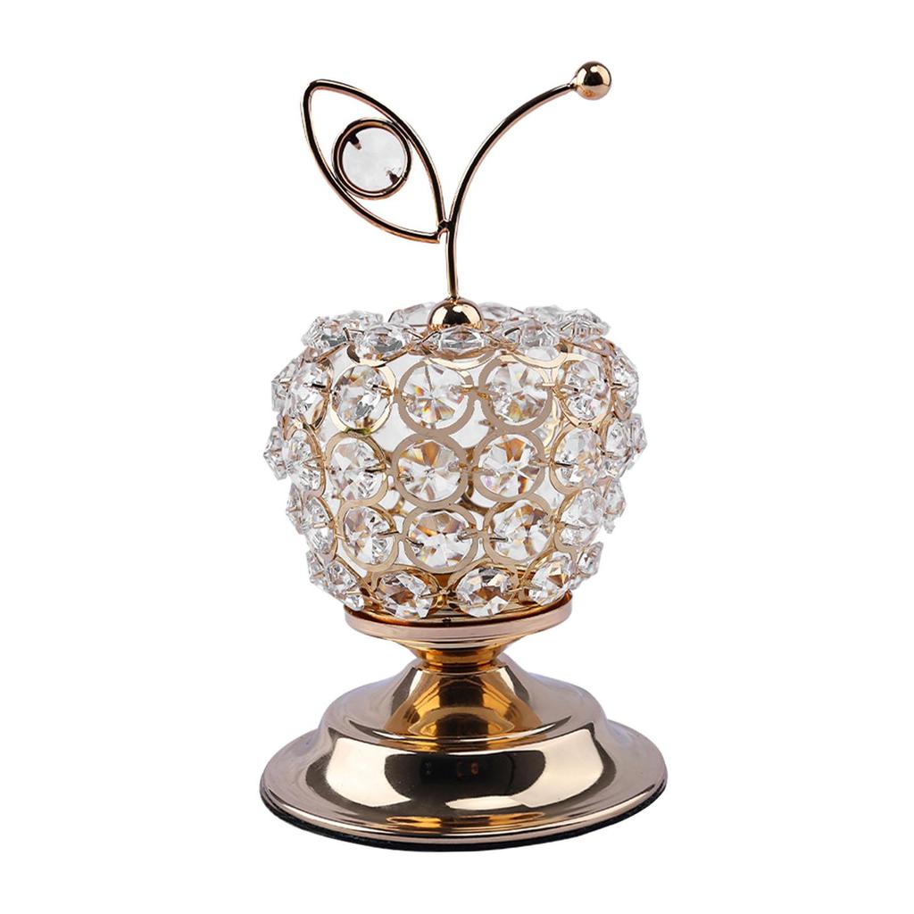 Beads Apples Modern Table Centerpiece Decor Artificial Fruit Figurine Statue Crystal Ornament for