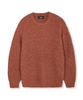NODU Adn Heathered Hacci Round Semi-Overfit Long Sleeve Knit [Orange]