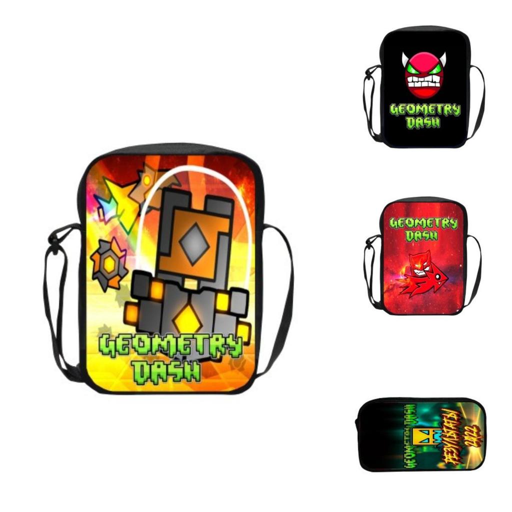 Dash Cartoon Geometry Backpack Pencil Case Large Capacity Schoolbag Bags Travel