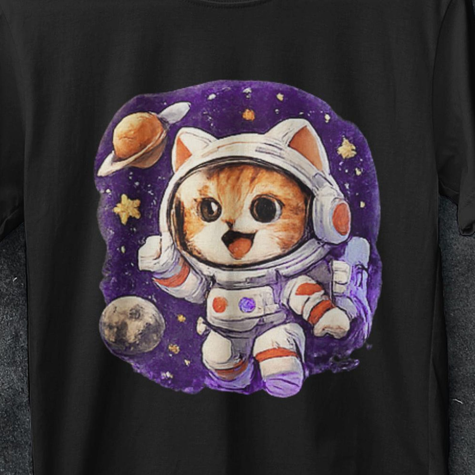 Cat astronaut shirt, Japanese cat shirt, japanese Retro Cat shirt, Vintage T Shirt, cat astronaut shirt, japanese t shirt, cat moon t shirt S