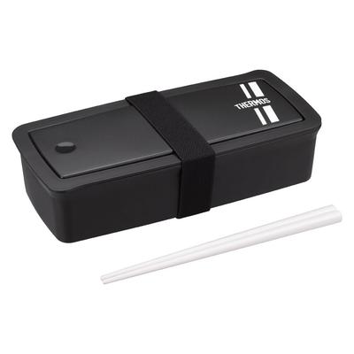 Thermos Bento Box Fresh Lunch Box with Hashi 700ml Black Silver DJS-701 BKSL