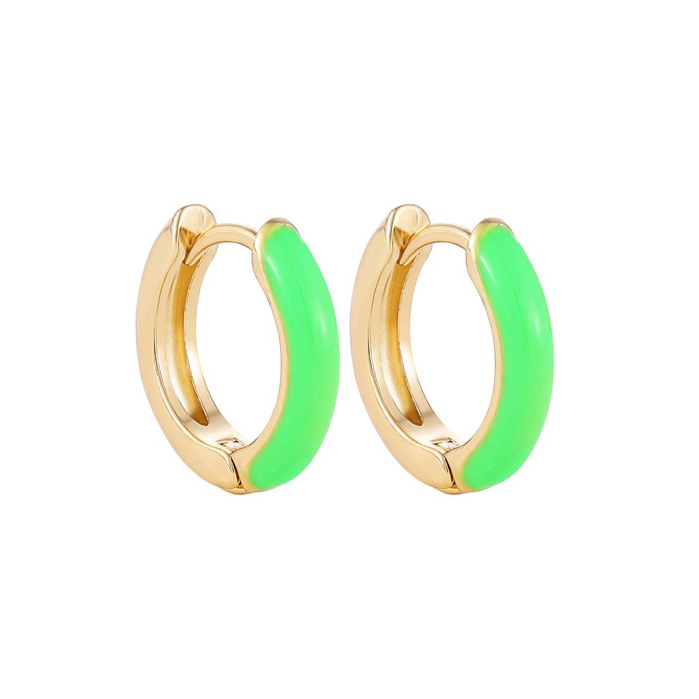 New Fashion Circle Ear Huggie Small Hoop Earrings for Women Cute Candy Color Enamel Round Heart Earrings Party Zircon
