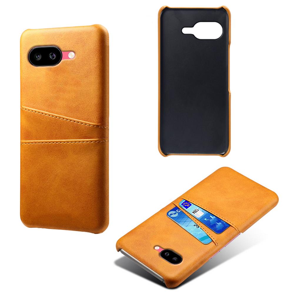 For Google Pixel 9a Case Dual Card Slots PU Leather + Hard PC Phone Cover