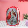 1Pcs Christmas Cardinal Pop-Up Laundry Hamper Expandable Mesh Hamper Basket for Room Bedroom Bathroom Organization Contemporary Storage