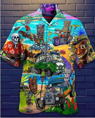 2026 Summer Loose Breathable 3d Print Trendy Cool Fashion Hawaiian Shirts Beach Party Tops Short Sleeves Men's 5XL