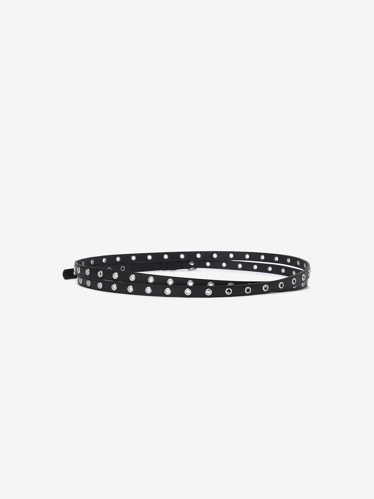 BOUNDARY Double Layered Eyelet Belt Bk_B261Phc005Bk1