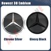 C200 E300 2026 Hot Chrome Silver OE Style Emblem Front Grille Star Emblems Logo For Mercedes Benz B W245 C W204 C300 C250 GLK X2