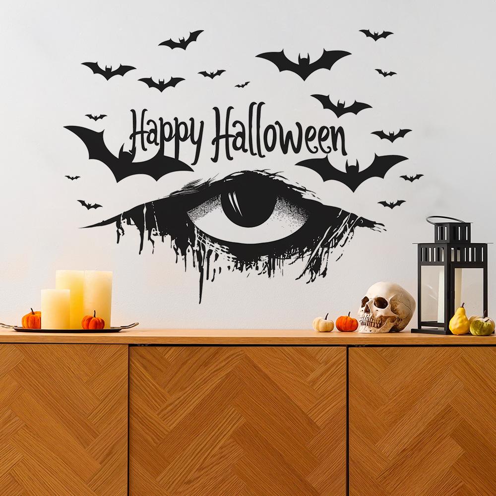 Halloween Horror Eye Bat Bedroom Living Room Background Decorative Wall Sticker