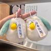 Cute Plush Keychain Pear Doll Toys Keychain Accessories Women Plush Rex Rabbit Fur Auto Key Ring Bag Decoration Pendant Gift