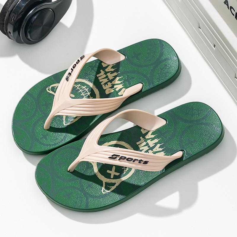 

Модные мужские шлепанцы Повседневная мода Новые уличные пляжные шлепанцы Летние сандалии Шлепанцы на плоской подошве Домашние мужские Нескользящие шлепанцы Zapatos 44 зелёный
