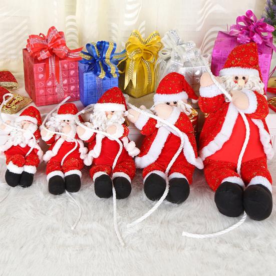 Santa Claus Climbing Rope Christmas Decoration Plush Doll Christmas Tree Climbing Old Man Hanging