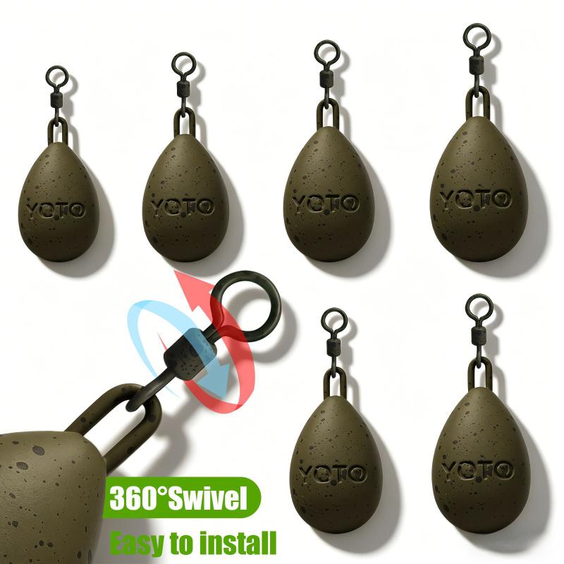Carp Fishing Egg-Shaped Lead With Anti Tangle Stable Bottom Hold Durable Coated Lead For Carp Angling Fishing Tackle