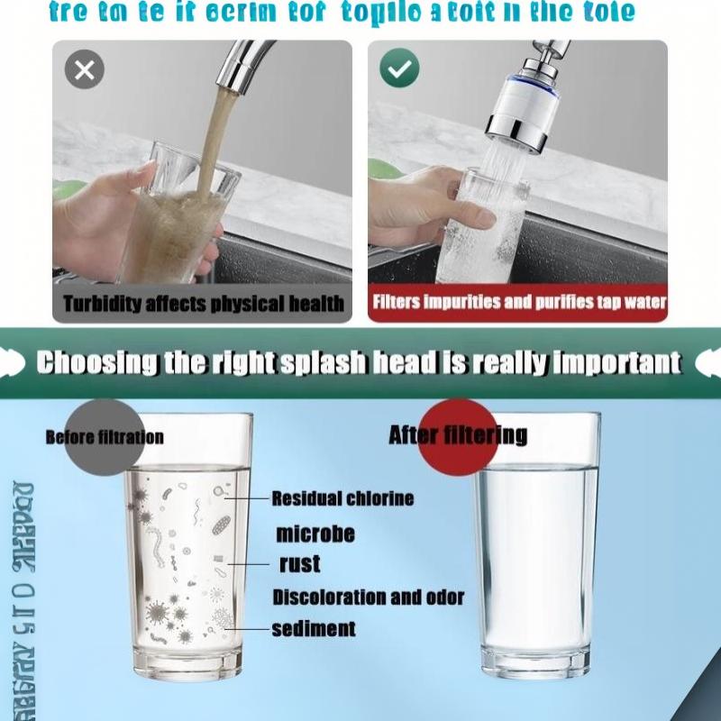 Filtre à Eau Universel pour Robinet Avec Rotation à 360 Degrés Et Filtration Efficace des Impuretés Parfait Pour la Cuisine Salle de Bain Usage Quotidien