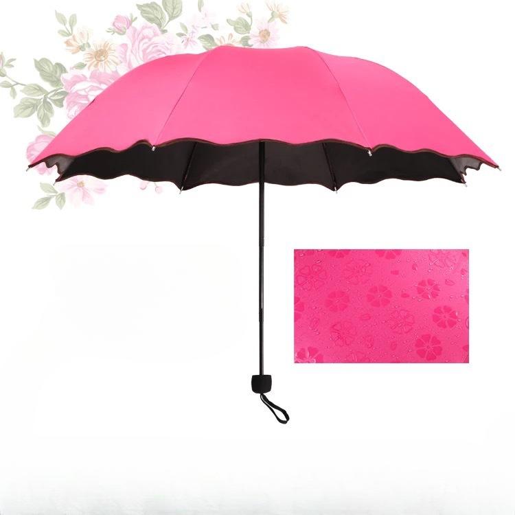 Guarda-chuva de Sol Espessado com Cola Preta para Uso Tanto em Dias Ensolarados Quanto Chuvosos Verão Exterior Resistente a UV Guarda-chuva Dobrável