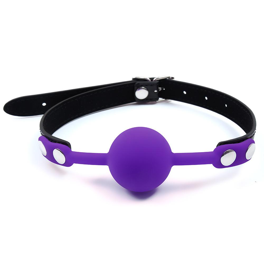VaHppy Mouth Ball Yoke 4cm 80g Silicone Solid Drooling Couple Games Sex Toys SM BDSM Adult Products PU Bondage Oral Sex