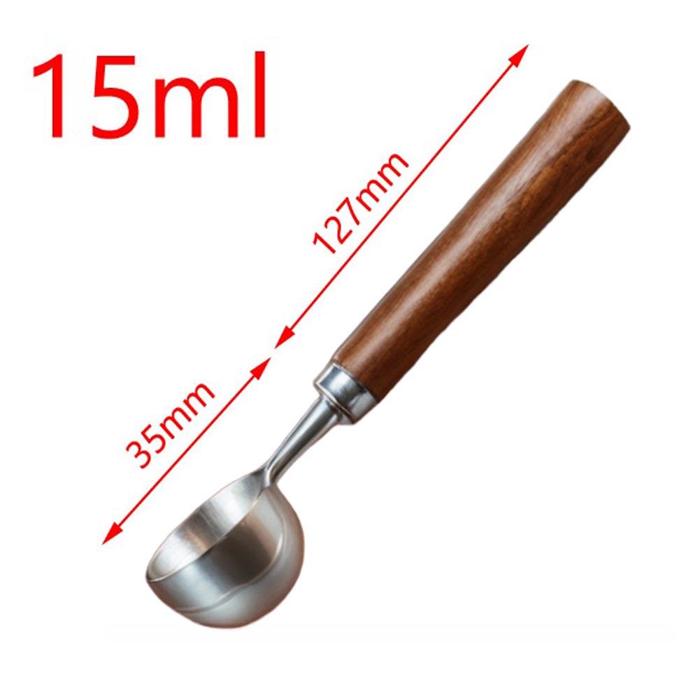 304 Grade Stainless Steel Coffee Scoop with Smooth Walnut Handle 15ml or 30ml Measuring Spoon for Pour Over and