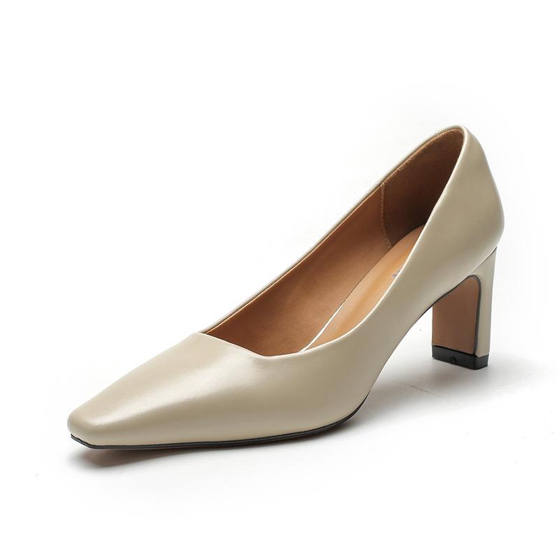 2135-2 thick heel interview women's shoes 2025 new black professional work shoes office workers commuter dress high heels