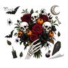 Holiday Atmosphere Window Embellishments Halloween Static Sticker, Castle/Bat/Pumpkin/Bouquet Printed, PVC Waterproof Festive Autumn Festival